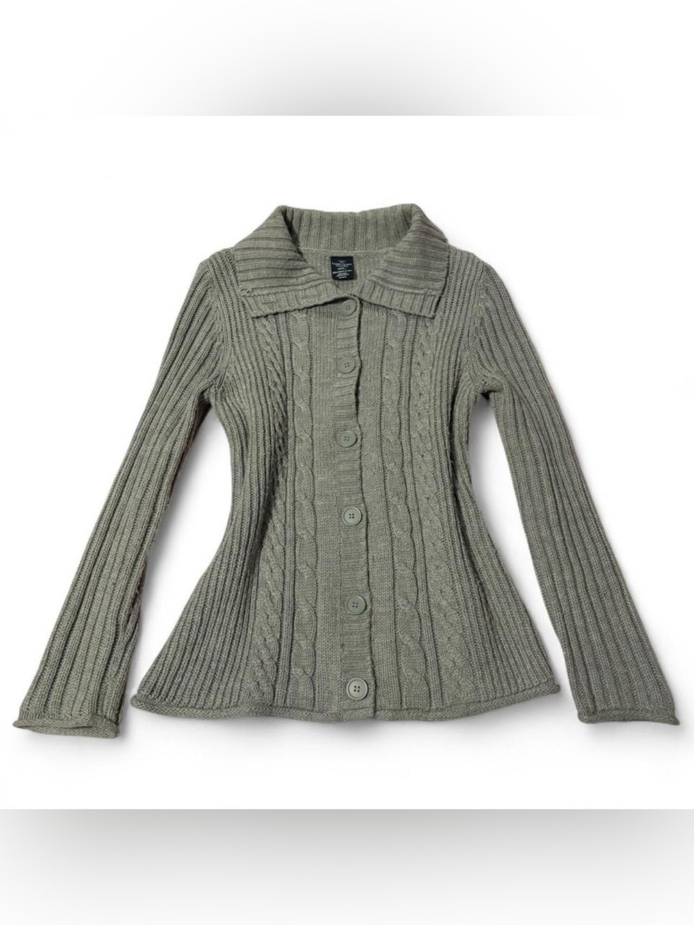 Faded Glory gray knit cardigan sweater